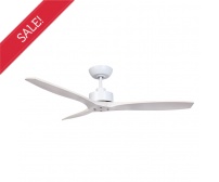 Fanco Wynd 3 Blade 54" DC Ceiling Fan with Remote Control in White with White Wash Blades